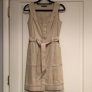 Elie Tahari Sleeveless Linen Midi Dress